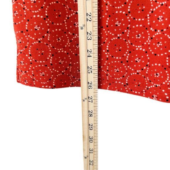 Investments Short Sleeve Polka Dot Print Blouse Orange Round Neck Top Size M - Picture 6 of 7